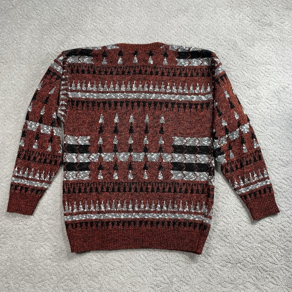 XSTATX Vtg Southwest Aztec Knit Sweater Made USA Mens M/L Grandpa - Picture 4 of 6